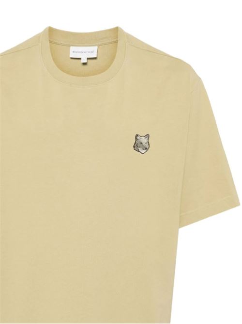 Mustard beige cotton t-shirt Maison Kitsuné | LM00107KJ0119P357